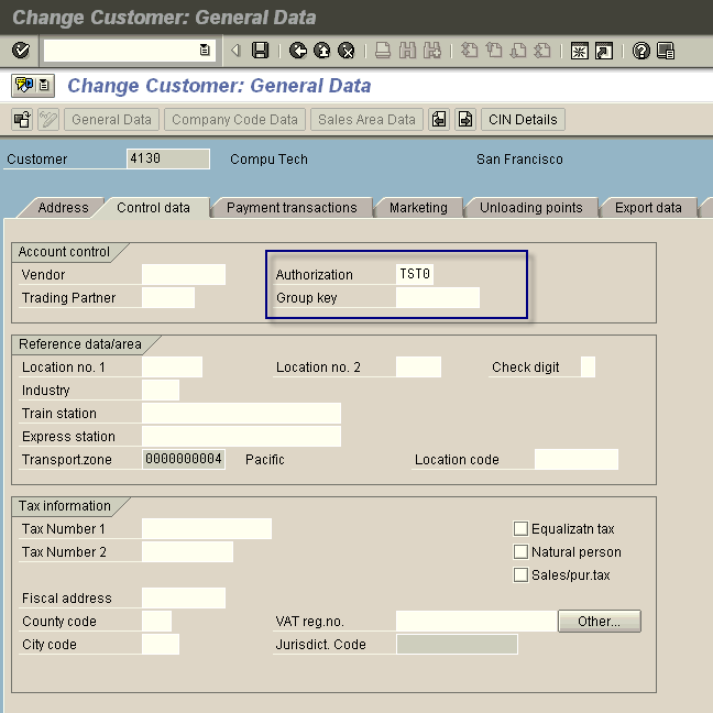 XD02 - Change auth group for customer