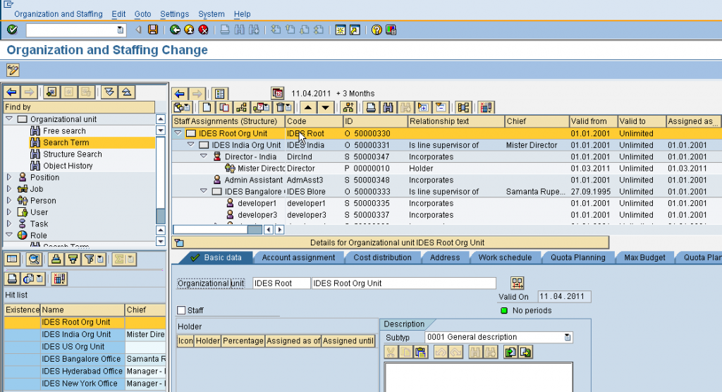 sap role assignment table